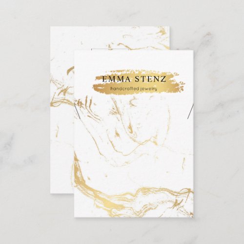 Necklace Display Card  Gold Marble Pattern Logo