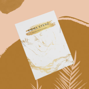 Necklace Display Card • Gold Marble Pattern Logo