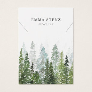 Necklace Display Card • Watercolor Pine Woods