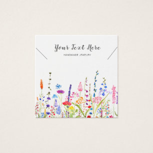 Necklace Display Card • Watercolor Wild Flowers