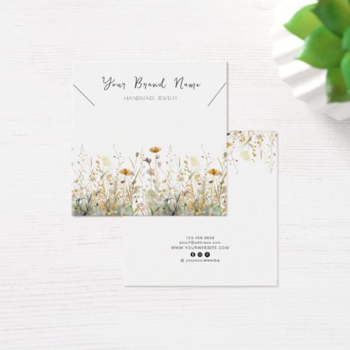 Necklace Display Card  Watercolor Wildflowers
