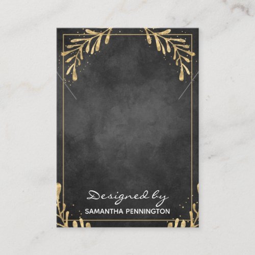 Necklace Display Faux Foil Leaf Business Card