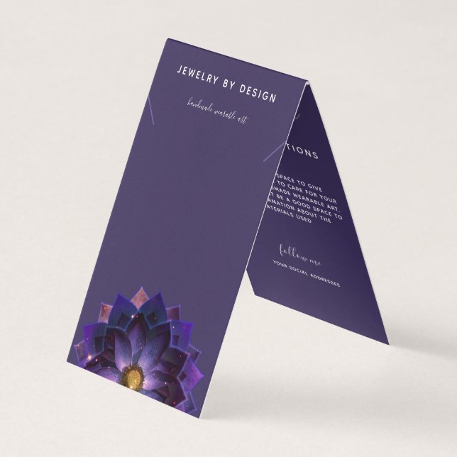 Necklace Display, Mystical Lotus Mandala Crafters Business Card (Front)