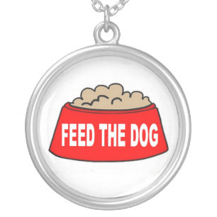 Necklace Dog Food Bowl Red Feed The Dog
