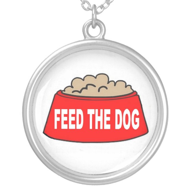 Necklace Dog Food Bowl Red Feed The Dog (Front)