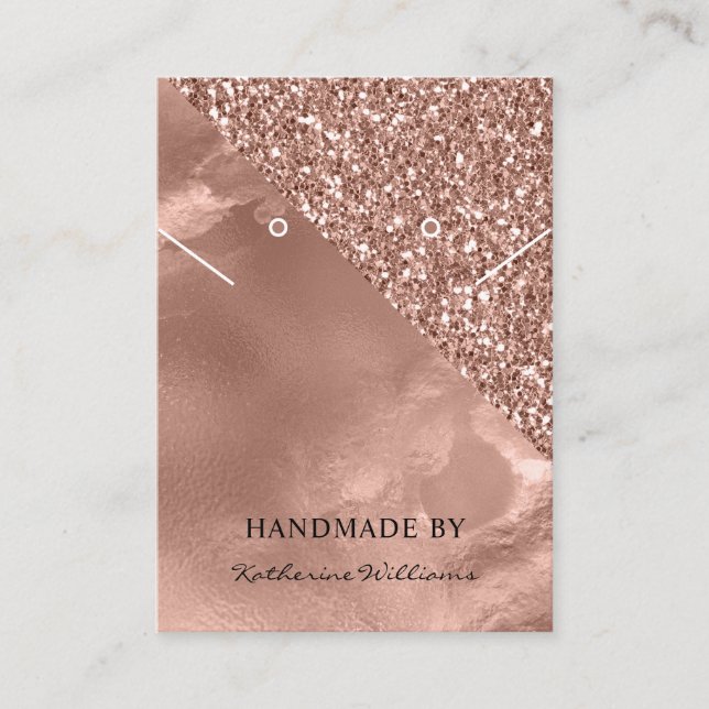 Necklace & Earring Display Card | Rose Gold (Front)