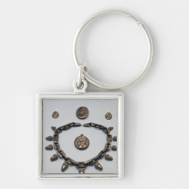Necklace, earrings, brooch and pendant, c.1870 keychain (Front)