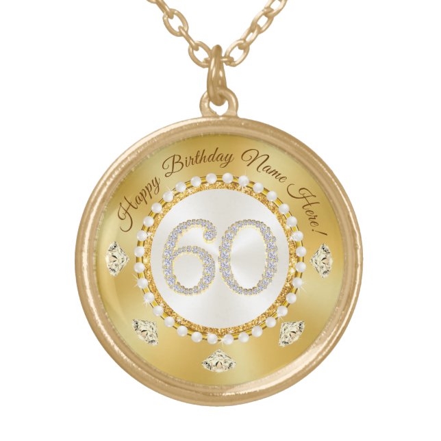 Necklace for 60th Birthday, Personalized (Front)