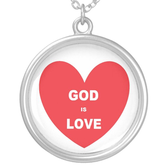 Necklace God Is Love Red Heart (Front)
