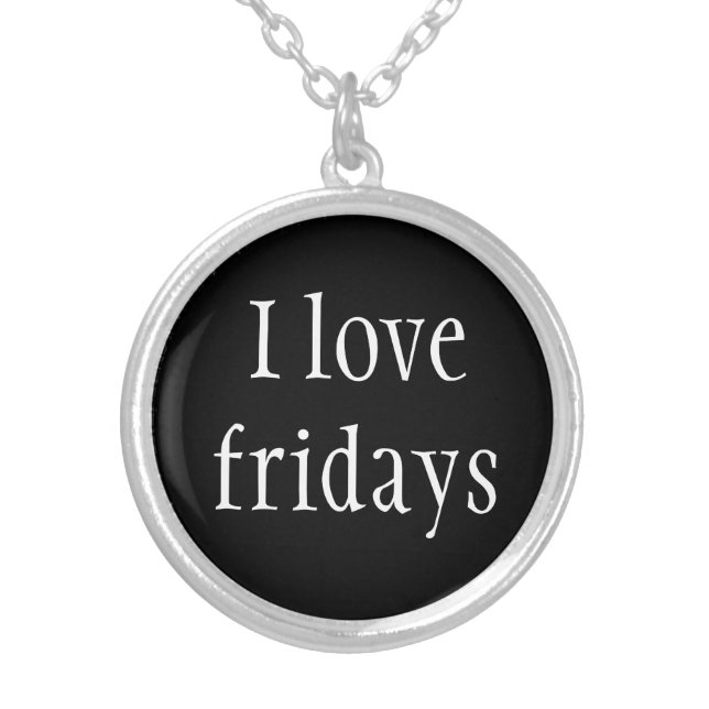 Necklace-I Love Fridays Silver Plated Necklace (Front)