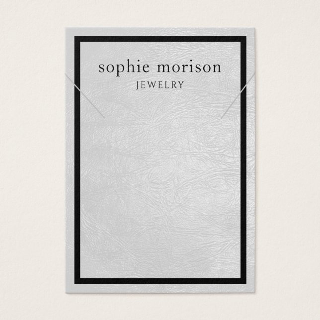 Necklace Jewelry Display Card • Chic Leather (Front)