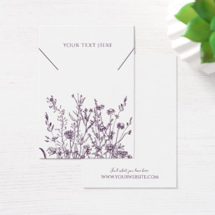 Necklace Jewelry Display Card • Purple Wild Floral