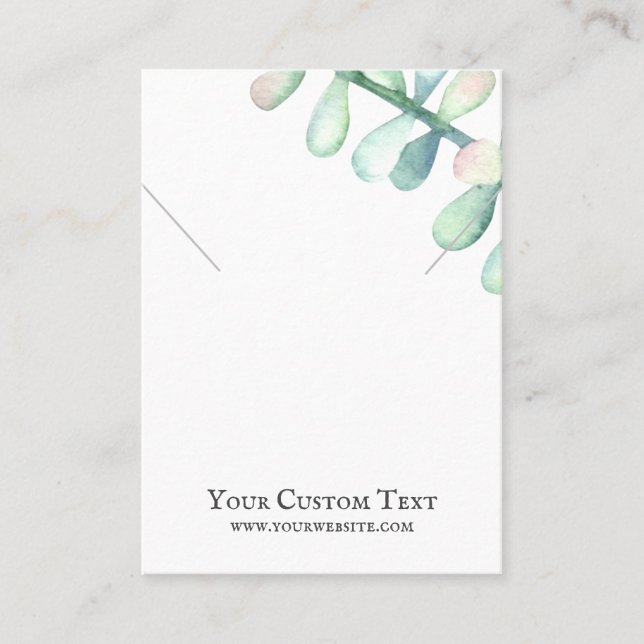 Necklace Jewelry Display Card • Succulent Cactus (Front)