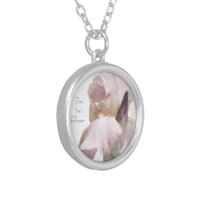 Necklace Jewelry  Iris Flower Pink/Purple (Front Left)