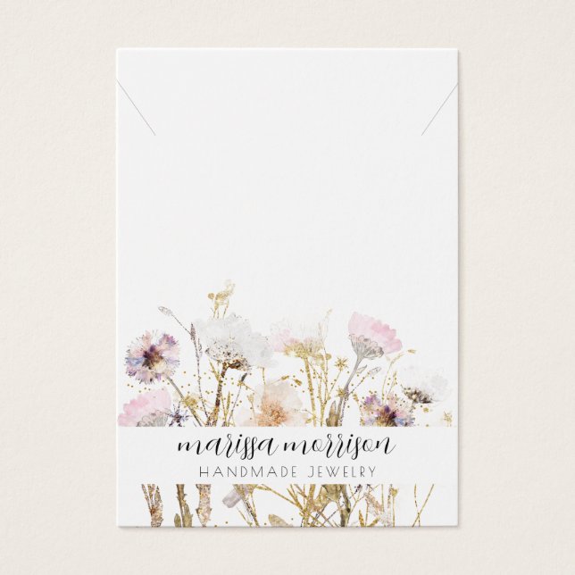 Necklace Jewelry Pink Gold Wildflowers Display (Front)