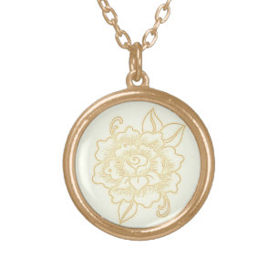 Necklace-light-gold-henna-rose Gold Plated Necklace