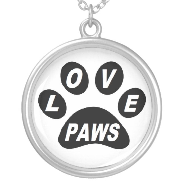 Necklace Love Paws on Paws Black (Front)