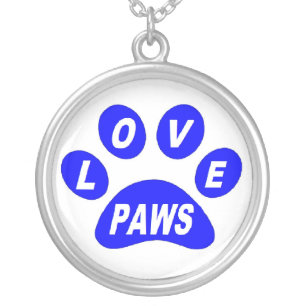 Necklace Love Paws on Paws Blue
