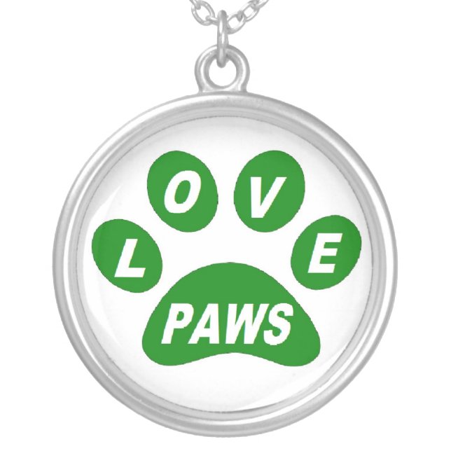 Necklace Love Paws on Paws Green (Front)