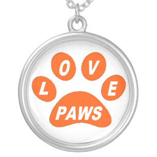 Necklace Love Paws on Paws Orange