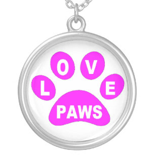 Necklace Love Paws on Paws Pink