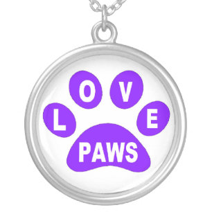 Necklace Love Paws on Paws Purple
