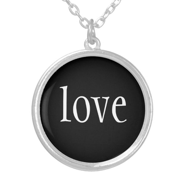 Necklace-Love Silver Plated Necklace (Front)