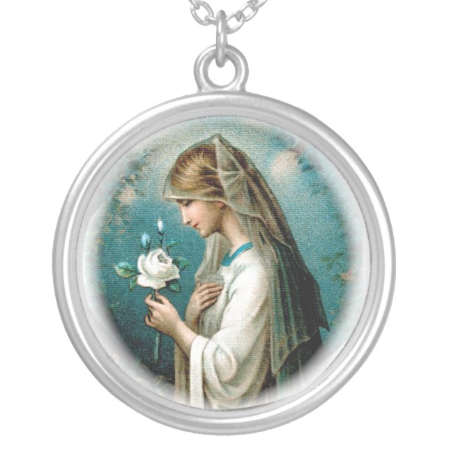 Necklace: Mystical Rose Silver Plated Necklace (Front)