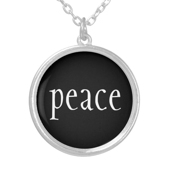 Necklace-Peace Silver Plated Necklace (Front)