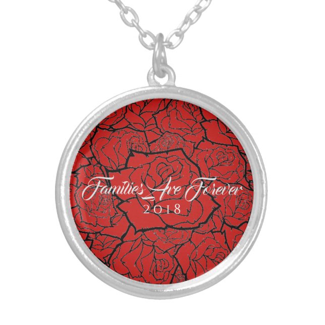 Necklace Red Black Roses-Familes Are Forever (Front)