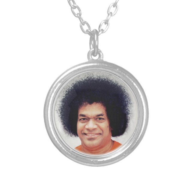 Necklace Silver Plated Sathya Sai Baba (Front)