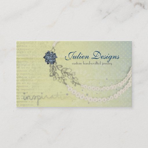 Customizable Necklace Sketch Business Cards