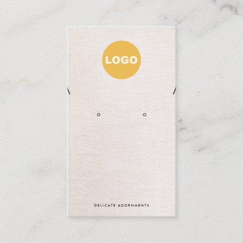  Necklace Stud Earring Beige Linen Add Logo  Business Card