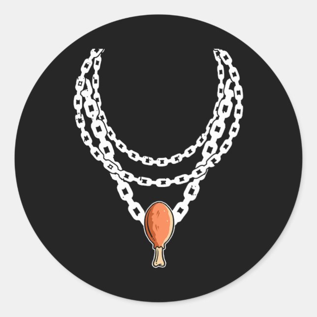 Necklace Turkey Leg Pendant Thanksgiving Day Fall  Classic Round Sticker (Front)