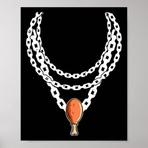 Necklace Turkey Leg Pendant Thanksgiving Day Fall  Poster