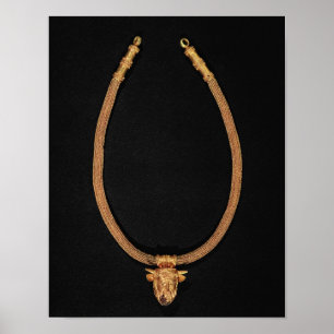 Necklace with a human-headed pendant poster