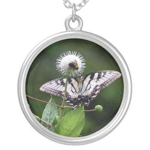 Necklace with Butterfly Flower  Fly