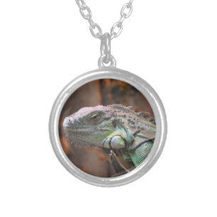Necklace with colourful Iguana lizard