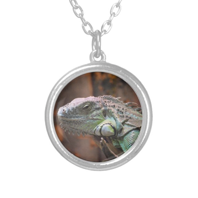 Necklace with colourful Iguana lizard (Front)