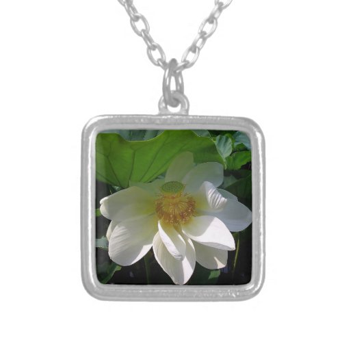 Necklace with delicate white Lotus Flower