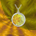 Necklace Yellow Daffodils Scripture Jewelry<br><div class="desc">Silver Plated round pendant necklace ,  displaying beautiful yellow daffodils and the scripture Psalms 136:1 "Give thanks to the LORD,  for he is good. His love endures forever." See matching theme in my store.</div>