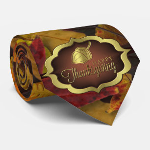 Necktie - Autumnal Happy Thanksgiving