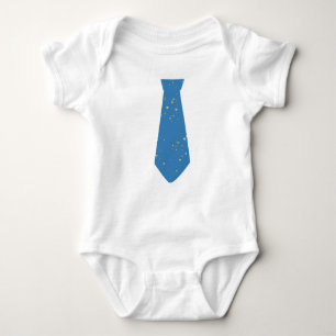 Necktie Blue Stars Baby Bodysuit