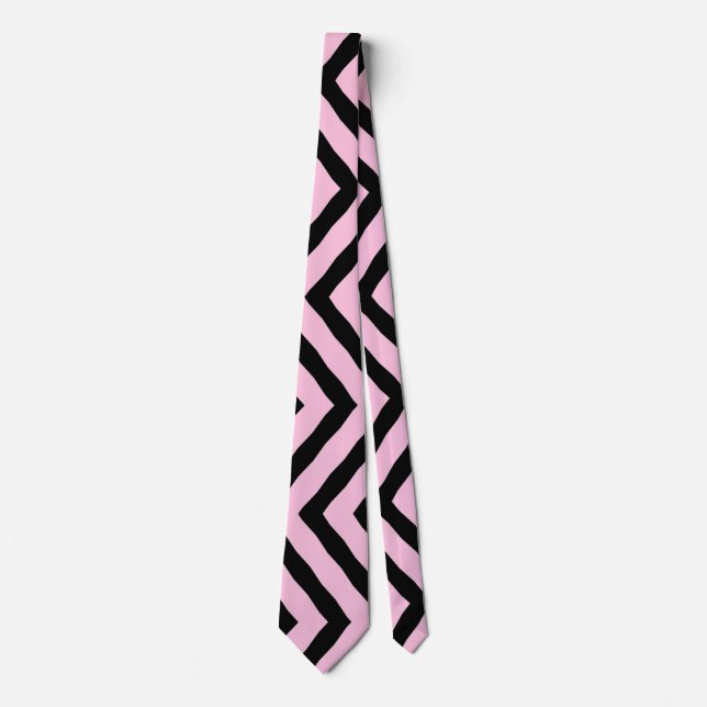 Necktie Buddy Black Pink Zig Zag Pattern (Front)