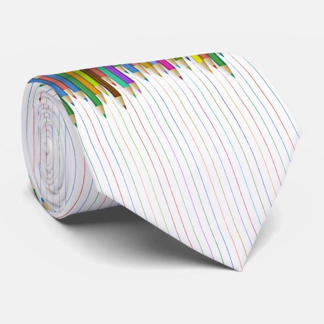Necktie - Colored Pencil Lines (Rolled)