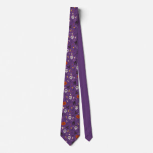 Necktie Halloween Skull Pumpkin Witch Purple