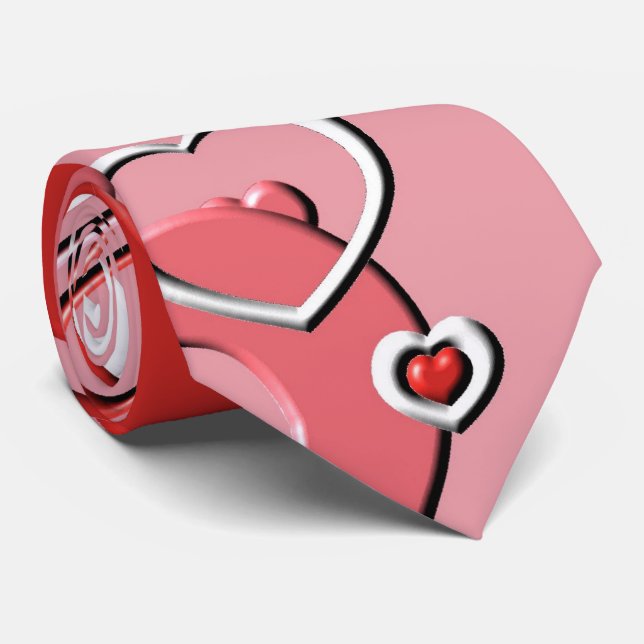 Necktie - Hearts Hearts Hearts (Rolled)