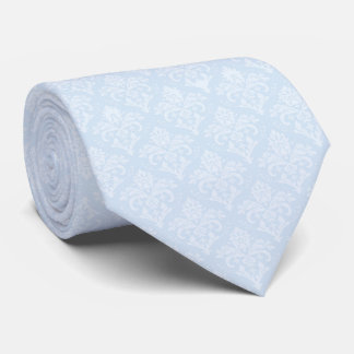 Necktie - Icy Blue Damask