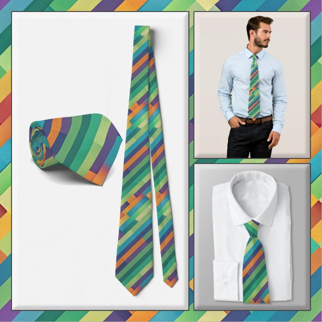 NECKTIE - Multi-color Diagonal Stripes (Creator Uploaded)