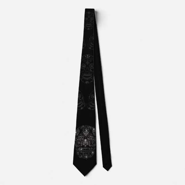 Necktie/Necktie - “diamonds skull " Neck Tie (Front)